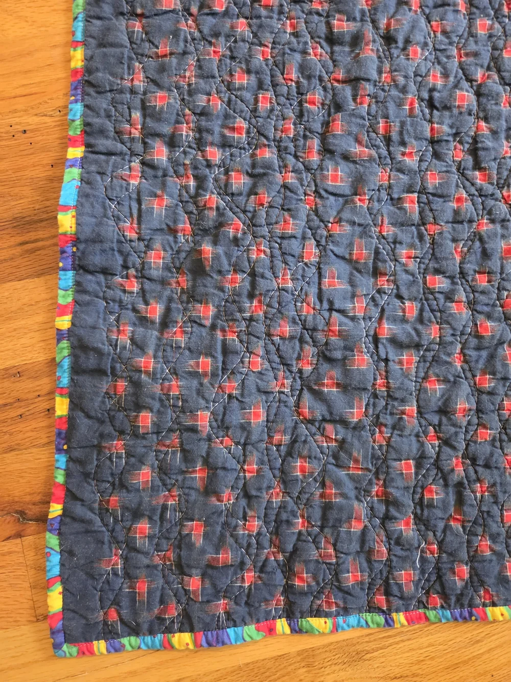 Colorful Patchwork Quilt Kids Happy Hearts Handmade Lap Size